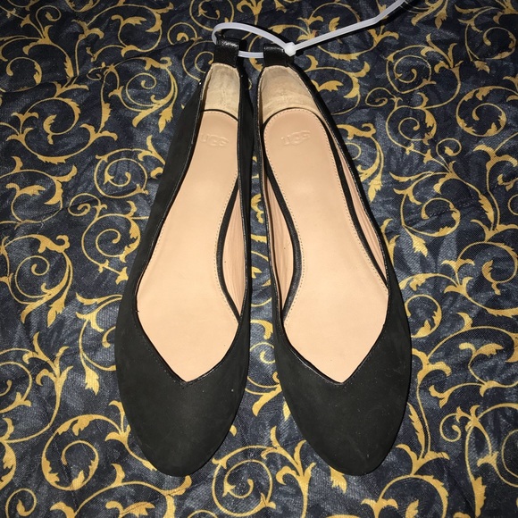 UGG Shoes - UGG Black Suede Leather Ballet Flats Size 7.5 | Gently Used | Cozy & Chic
